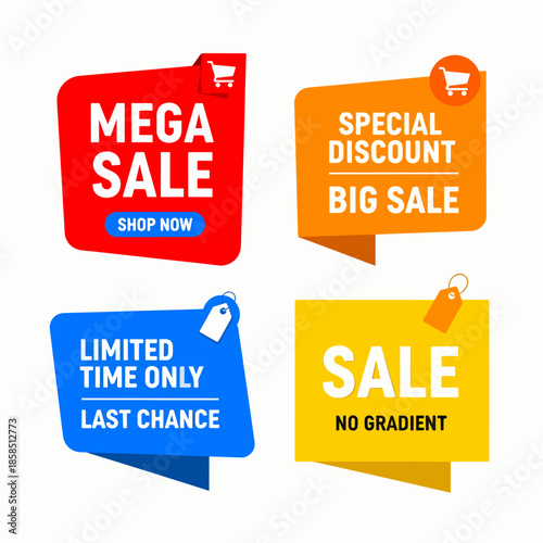 set of colorful sale labels