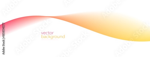 Curve shape flow vector abstract background in red and yellow gradient, motion art,