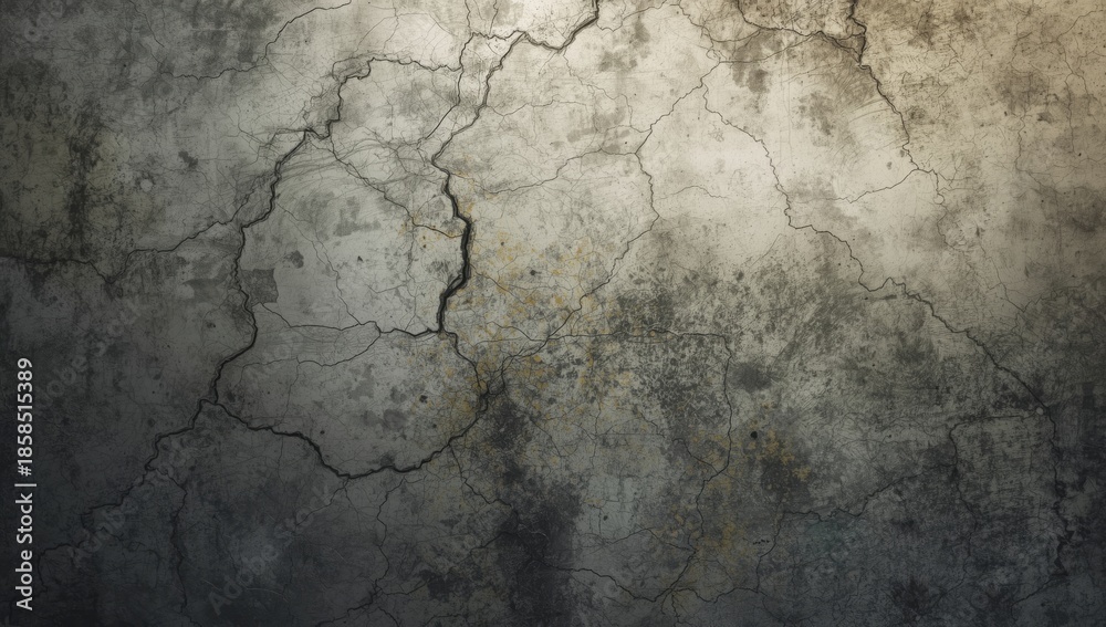 Obraz premium Concrete surface showing extensive wear with textured decay and grunge details, intended as an industrial backdrop, Earth Day