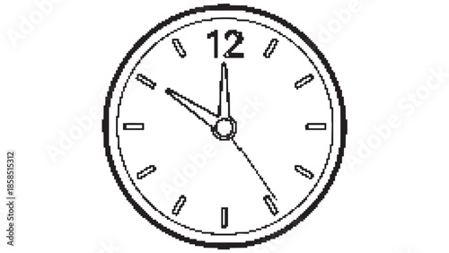 A clock showing 12 o'clock in a simple illustration style