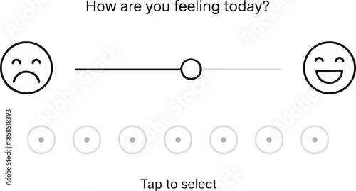 User interface for rating feelings on a dark mode satisfaction scale
