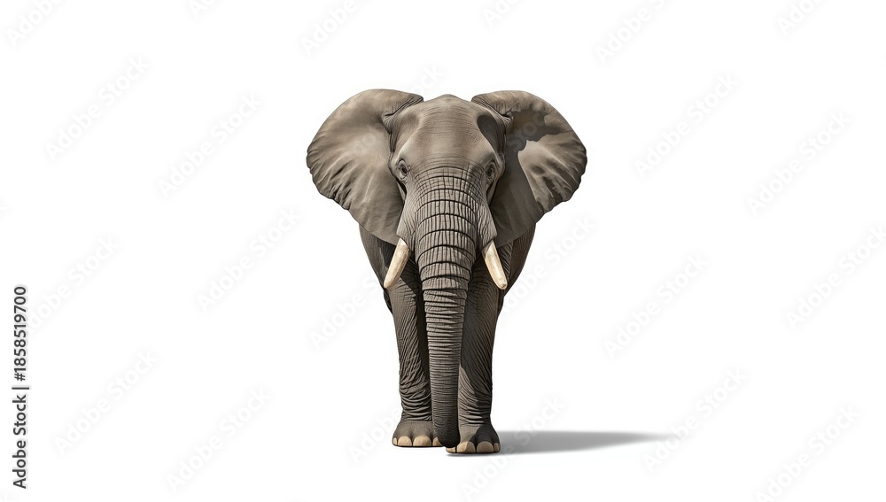 Fototapeta premium Elephant in its habitat with surrounding foliage, highlighting environmental preservation