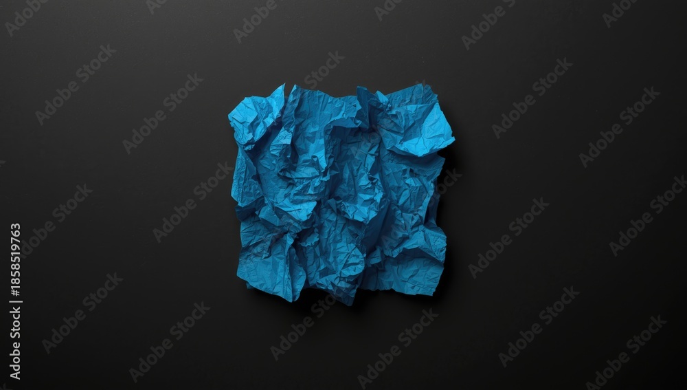 Obraz premium Blue sheets of paper on a black background used as a background for text and layout, Earth Day