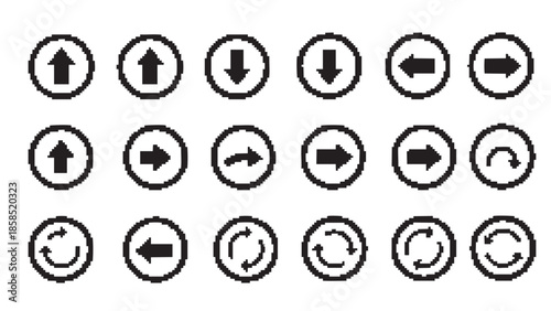Collection of various direction and rotation icons displayed in a grid pattern on a white background