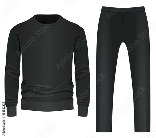 Knit jumper and pants. vector illustration