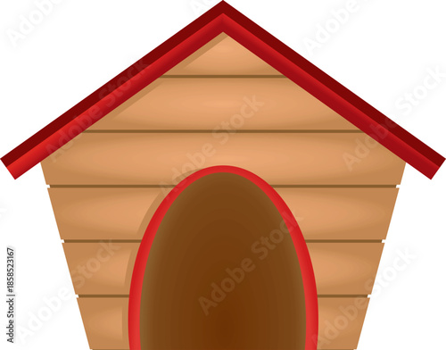 Wooden dog house. vector illustration
