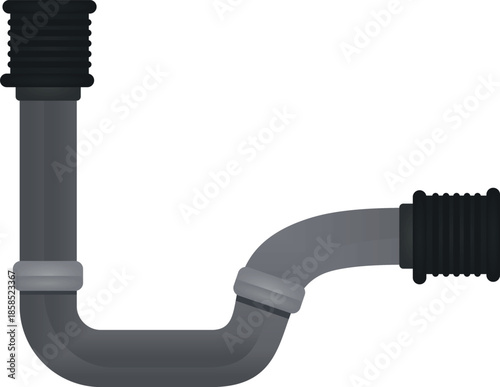 Home sink pipeline. vector illustration