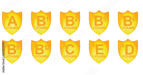 Vitamin complex set. vector illustration