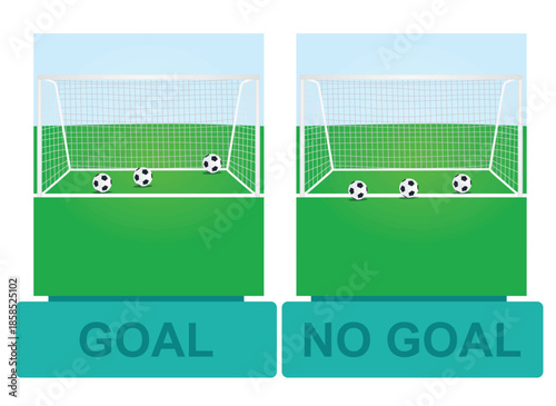 Soccer rule of goal or no goal. vector