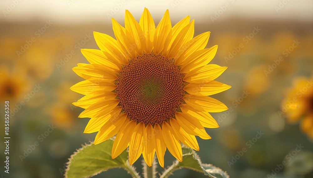 Fototapeta premium Detailed sunflower head highlighting petal structure for seed dispersal research