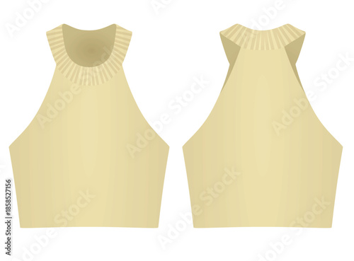Brown woman top tank. vector