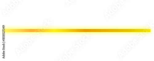Golden straight line featuring a soft yellow glow. Gold line, golden line, aesthetic line