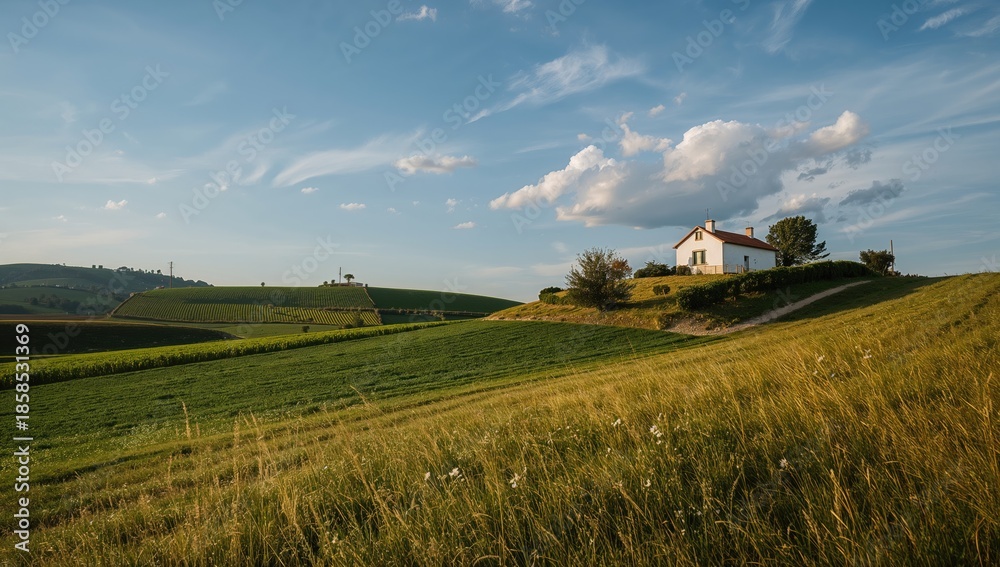 Fototapeta premium Country residence in Galicia, Spain, used for landscape or regional scene