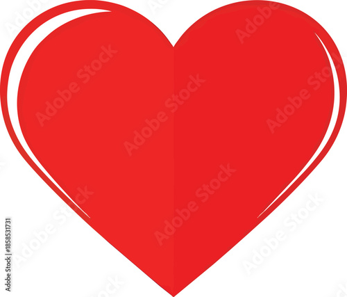 Red Heart Shape Icon Symbol.