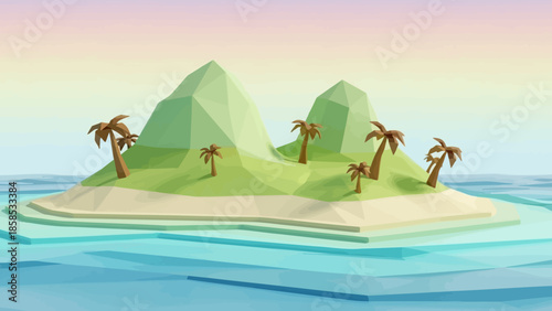 tropical island with palm trees