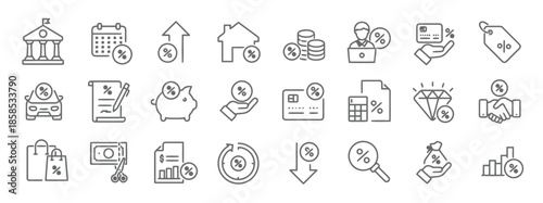 Discount and Percentage Icon Set