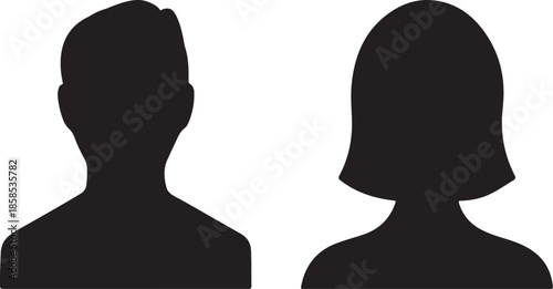 Male and Female Avatar Silhouette Set - Anonymous Profile Placeholder Icons -avatar, silhouette, profile, user, anonymous, male, female, person, man, woman, headshot, icon, symbol, placeholder, 