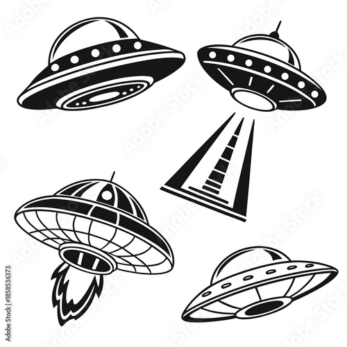 Collection of ufo illustrations