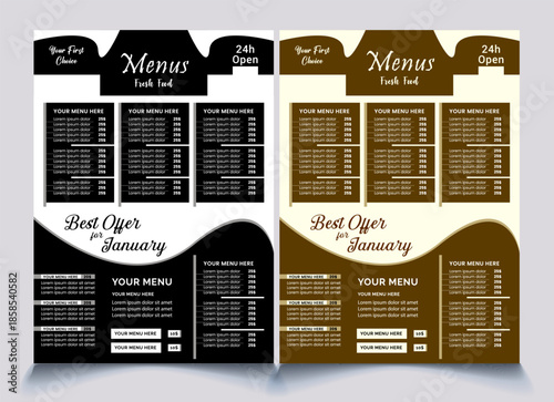 food menus design template