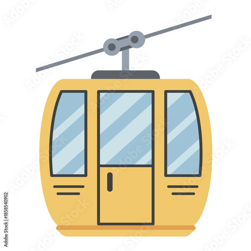 Cable Car Illustration for Ski Resort or Mountain Transport