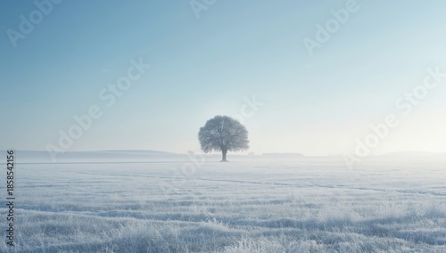 Wallpaper Mural Snow-covered rural scene with trees and land in winter, highlighting seasonal landscape Torontodigital.ca