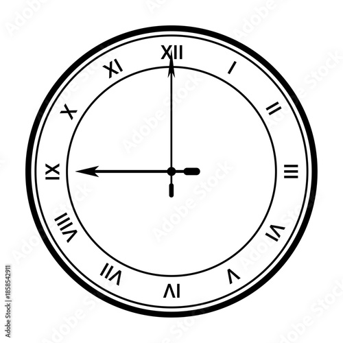 Luxury Clock dial watch face illustration and clockwise arrows Vector illustration