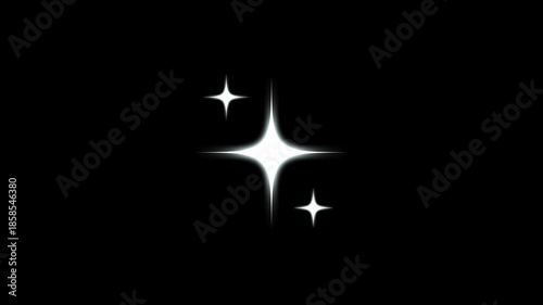 Twinkling sparkling stars animation, glowing fairy dust trails, blinking cartoon vector stars, magic glitter particle bursts, shimmering sparkle effects, 2D shine overlay on black screen