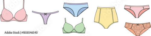 Colorful Womens Lingerie Set Collection.