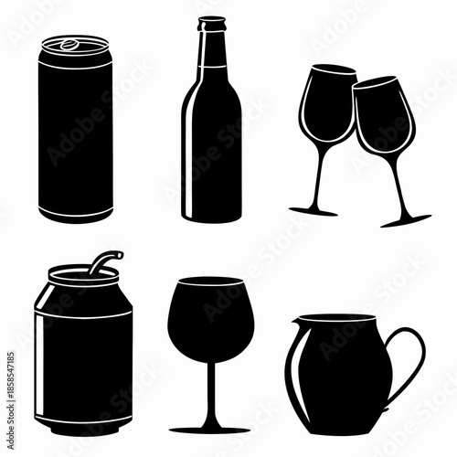 Set of beverage containers