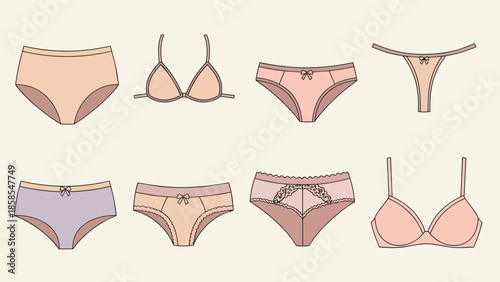 Collection of Various Lingerie and Undergarments.