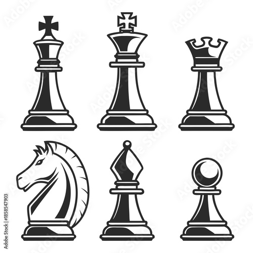 Chess pieces illustration