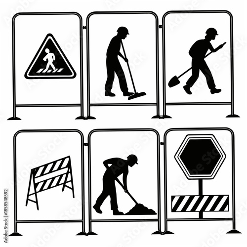 Construction site safety signs