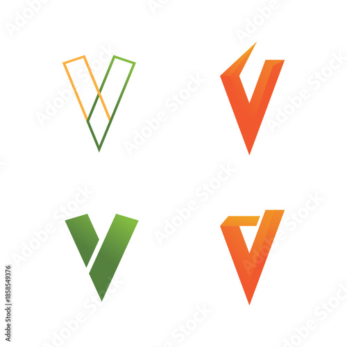  V letters business logo and symbols template