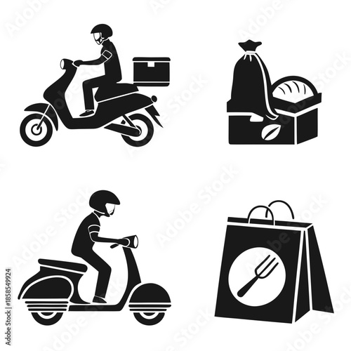 Food delivery icons