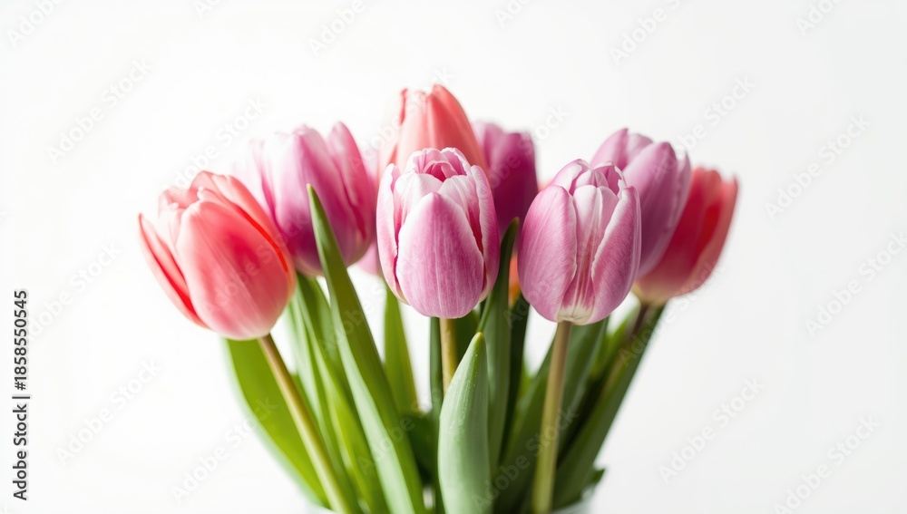 Naklejka premium Closeup of flowers on a white background serving as a neutral backdrop for graphic layouts.