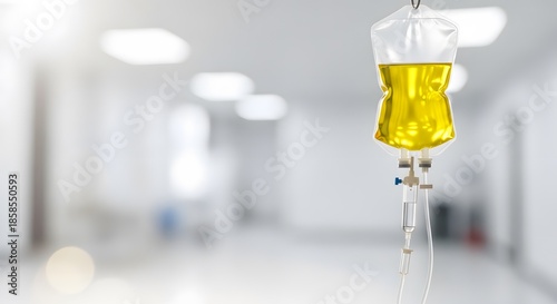 Wallpaper Mural Yellow IV drip bag hanging in hospital Torontodigital.ca