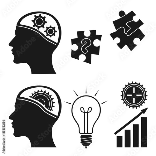 Conceptual illustration of problem solving and innovation