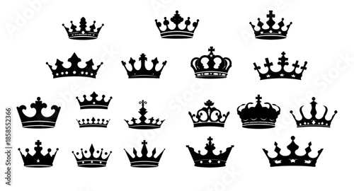 crown symbols vector, official royal silhouette, regal graphic crowns, kingdom royalty icons, crown tattoo silhouettes, baroque tiara design, ornate monarchy shapes, crest decoration icons, royal pala