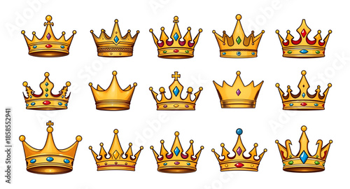 goldencrown, crownset, crowns, royalty, royal, kingly, queenly, monarch, throne, empire, imperial, luxury, regal, noble, medieval, fantasy, fairytale, jewel, gemstone, ornament, decorative, ornate, pr
