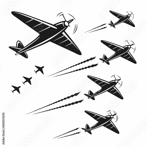 Vintage airplanes in flight