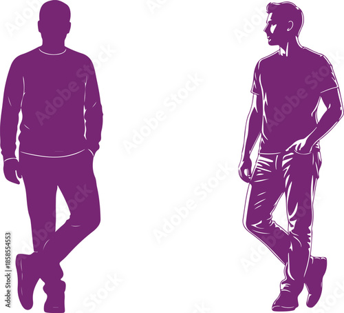 Confident man standing with one leg crossed