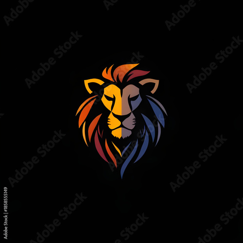 Wallpaper Mural lion emblem vector, lux brand lion, coat of arms lion art, roaring head graphic, lion in profile outline, dramatic lion head, dark mane illustration, masculine lion motif, fierce king lion, african sa Torontodigital.ca