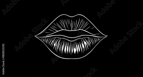 lips vector drawing, bold kiss icon, shiny lips illustration, mouth symbol vector, female lips artwork, glossy red lips icon, romantic lipstick shape, outline lips silhouette, sensual beauty lips, pou