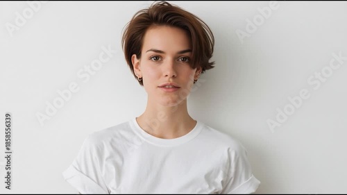 美容モデル、二重まぶた、女性モデル