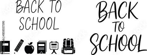 Back to school elegant script typography on a clean white background design