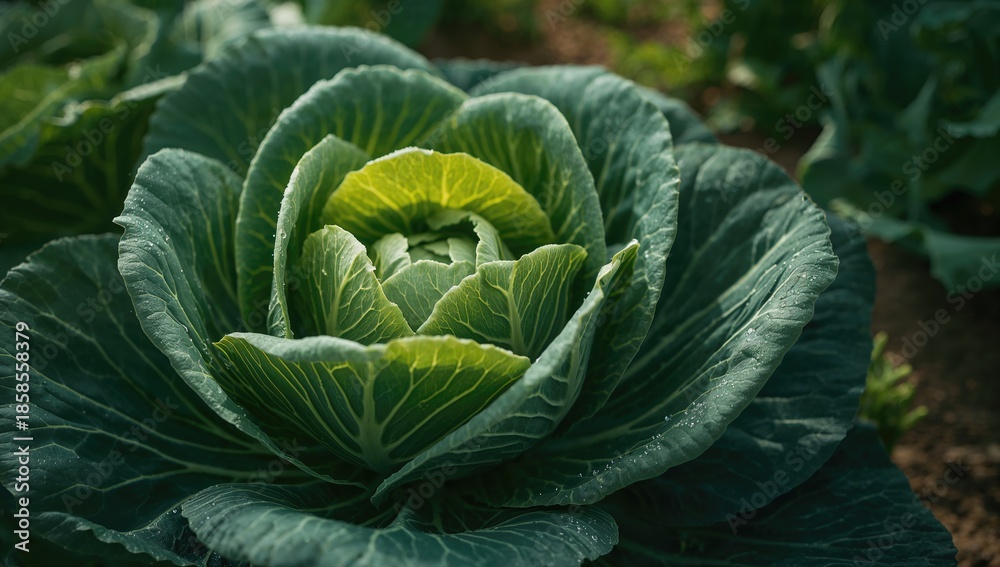 Fototapeta premium Vegetable cabbage rich in vitamin K supporting wellness, dietary choice