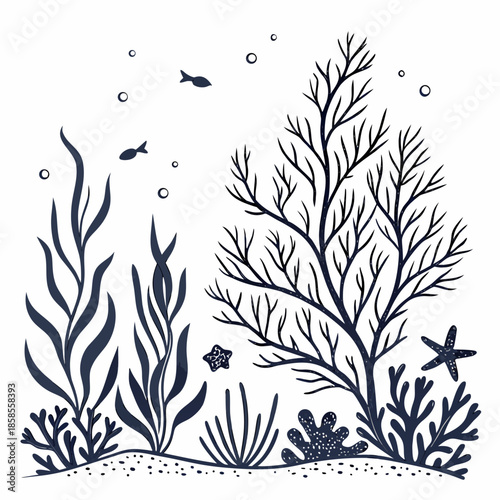 Underwater marine life illustration