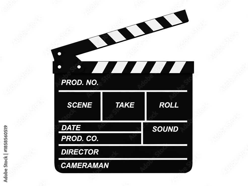 Obraz premium Film clapperboard icon on transparent background