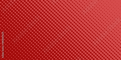 Red background, wall abstract texture. Soft gradient pastel color. Polka dots Abstract pattern comic Pop-art halftone background in sweet color. Circles bubble or dots pattern. Vector .

