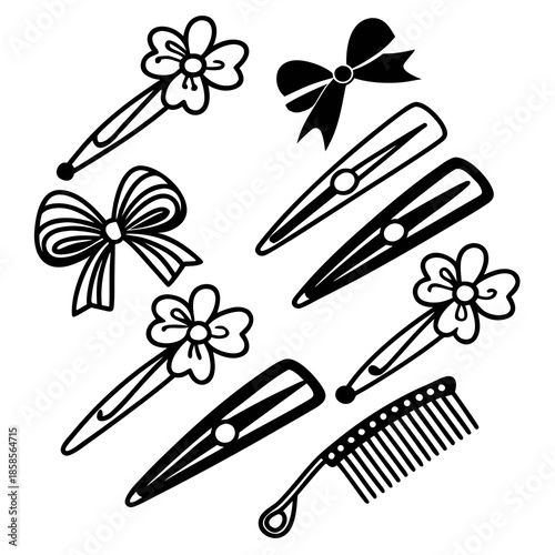 Black and white hair styling tools